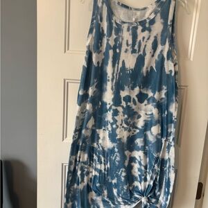Blue Tie-Dye Swim Coverup or sundress size Large
